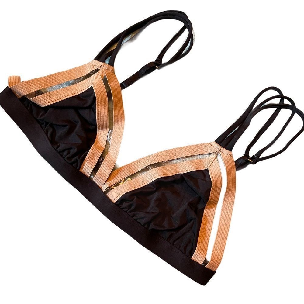 Beach Bunny Sheer Addiction Bikini Top Black